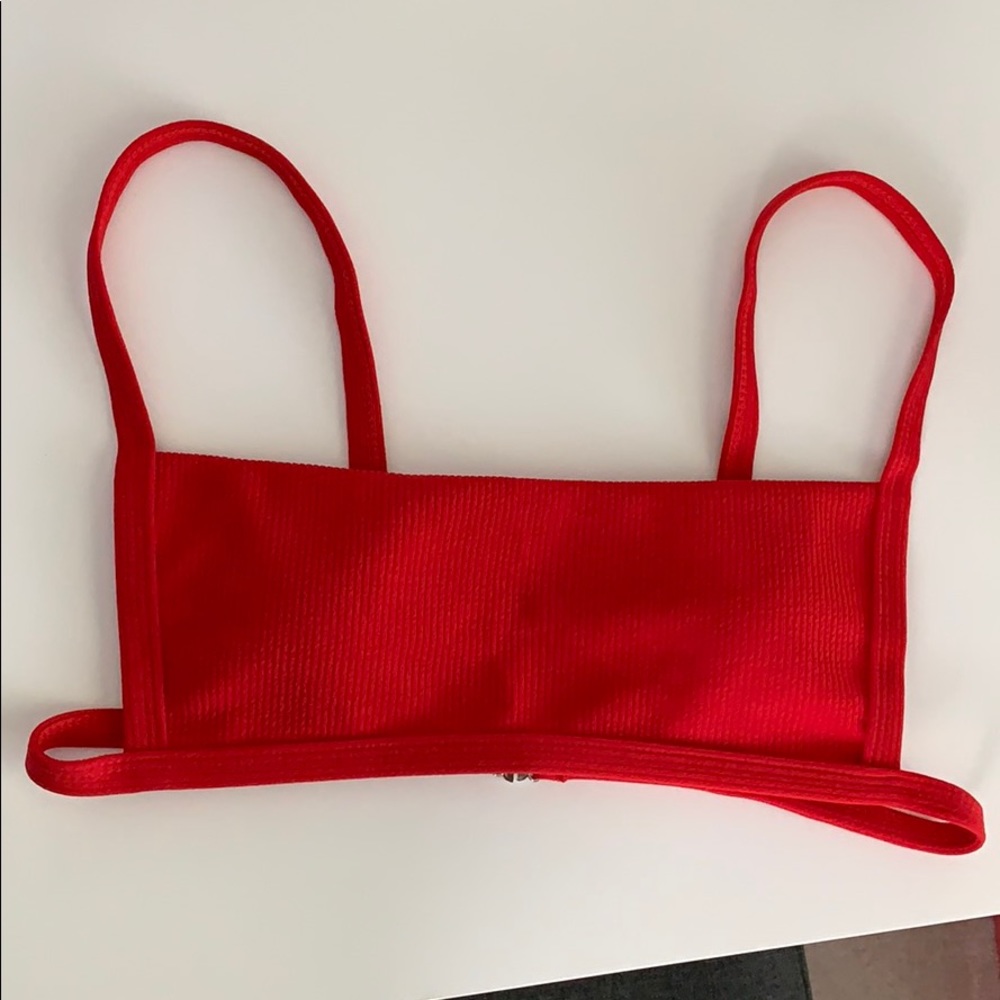 SHEIN ribbed bikini top